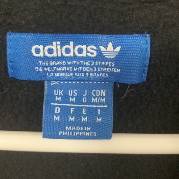 Adidas hooded jacket w/ 3 different materials zipper pockets hook and loop neck - Picture 7 of 11